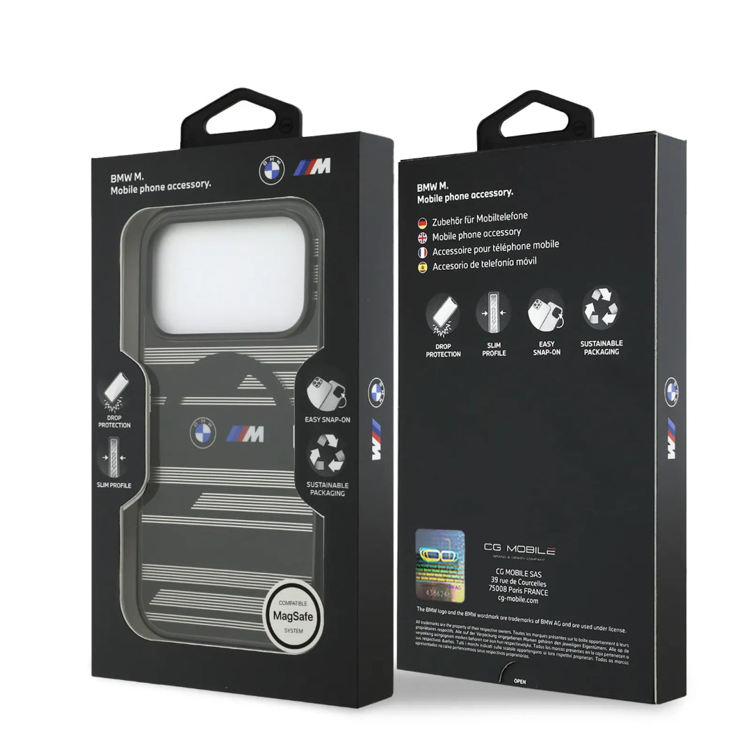 BMW MagSafe Transparent IML Case With Metal Buttons & Line Designs