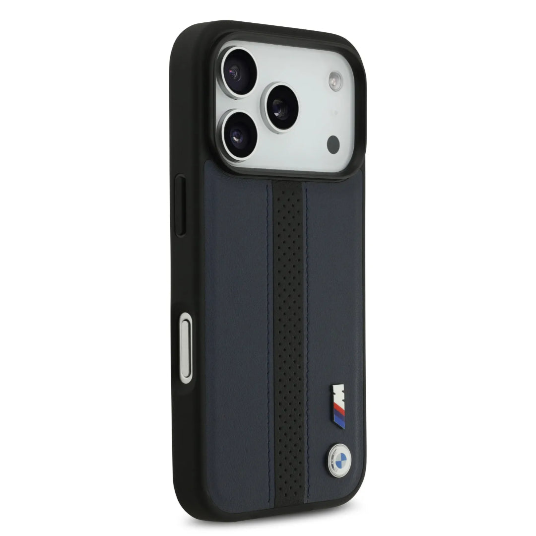 BMW PU Leather Case With Perforated Stripes & Metal Logos