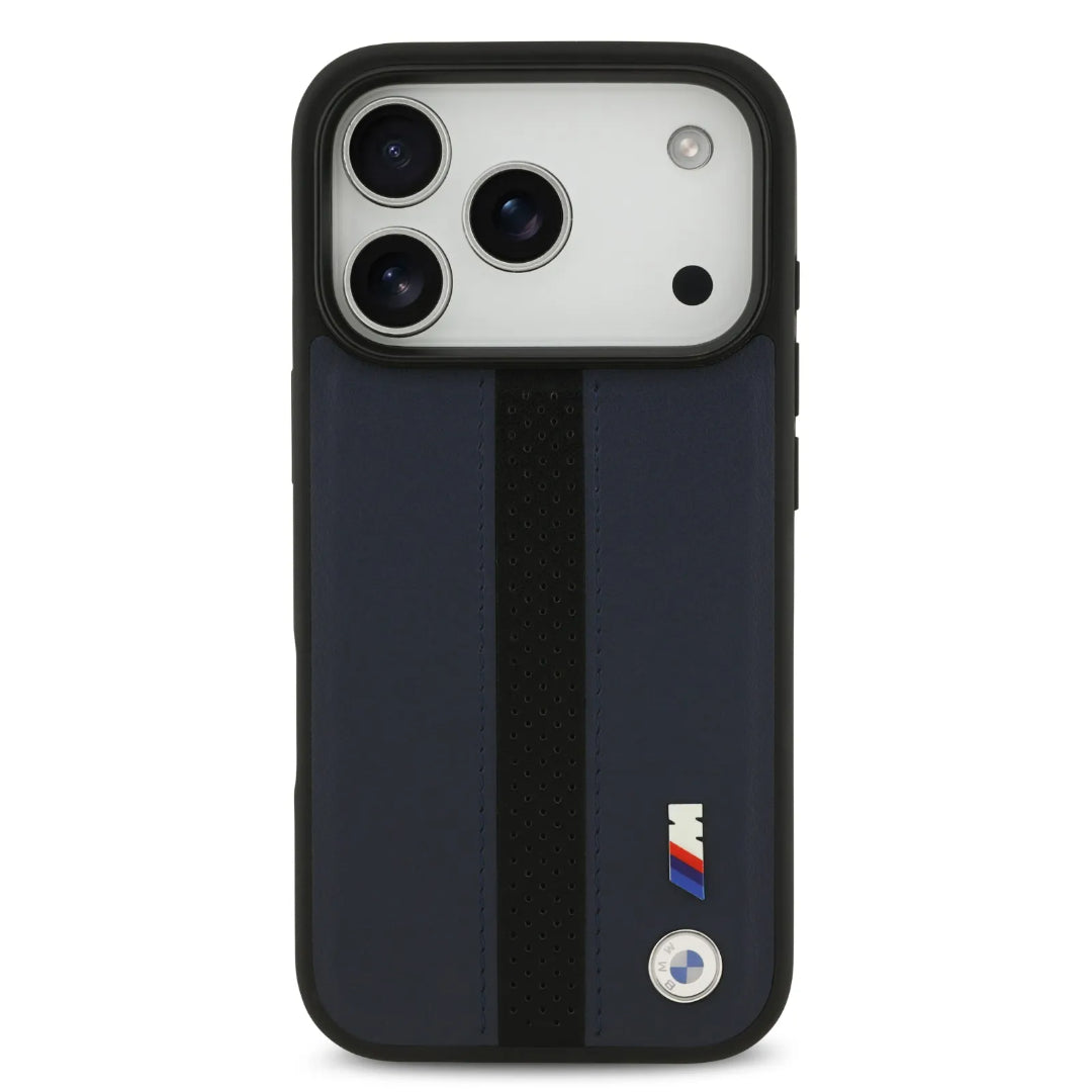 BMW PU Leather Case With Perforated Stripes & Metal Logos