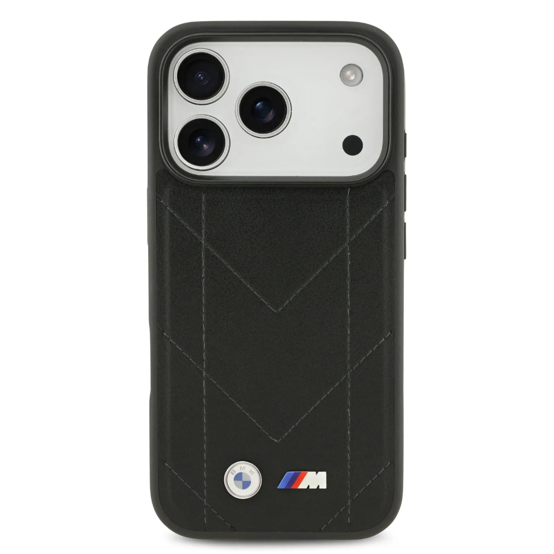 BMW MagSafe PU Quilted Leather Case With Metal Logo