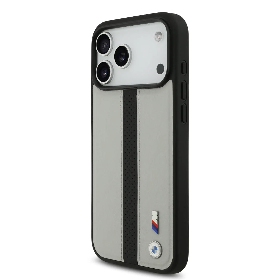 BMW PU Leather Case With Perforated Stripes & Metal Logos