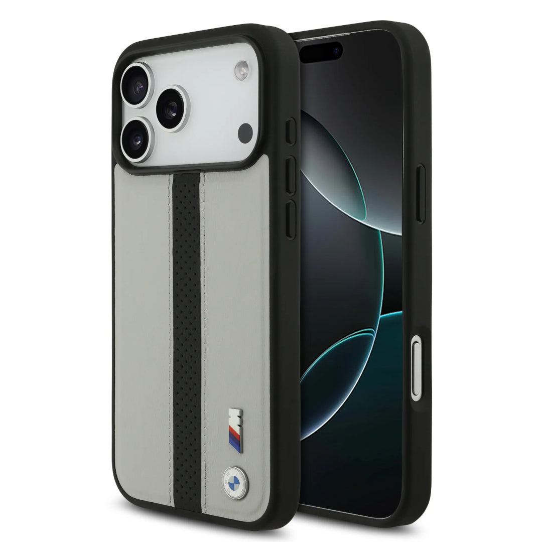 BMW PU Leather Case With Perforated Stripes & Metal Logos