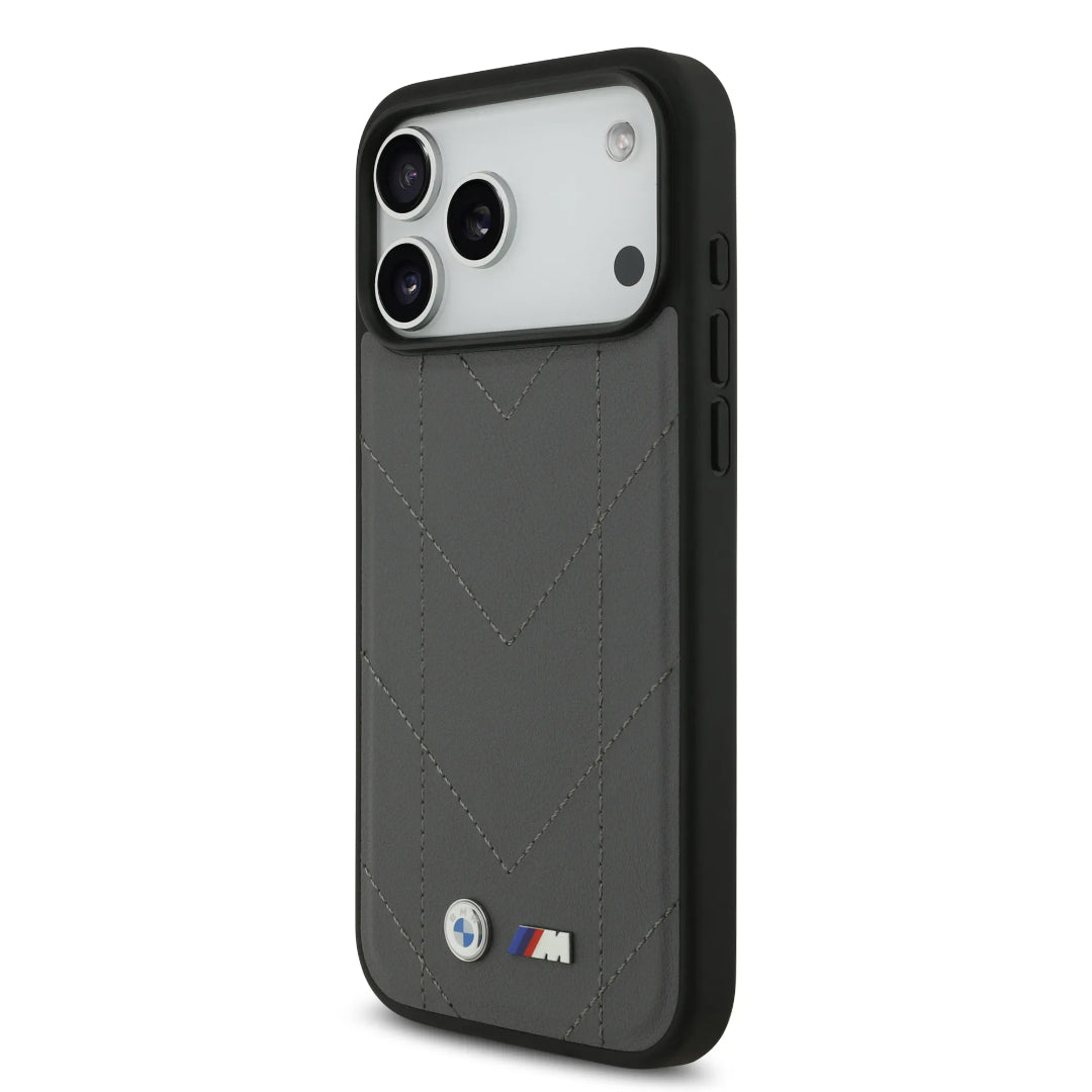 BMW MagSafe PU Quilted Leather Case With Metal Logo