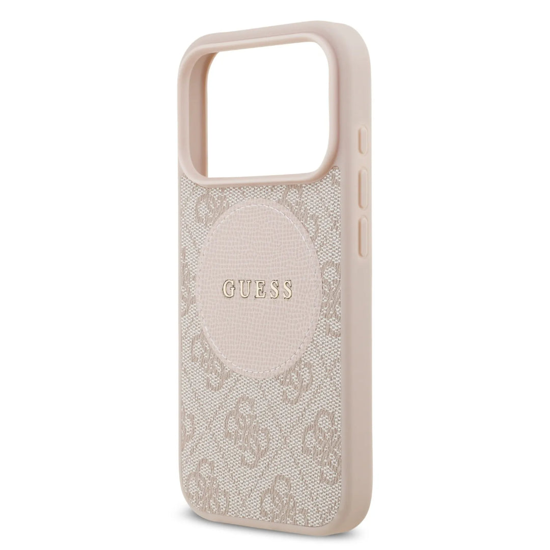Guess MagSafe 4G PU Leather Case With Round Patch & Classic Logo