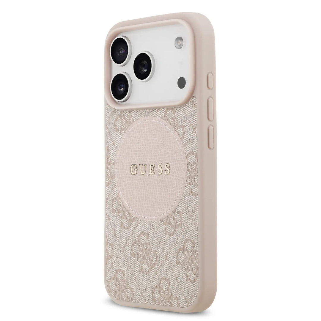 Guess MagSafe 4G PU Leather Case With Round Patch & Classic Logo