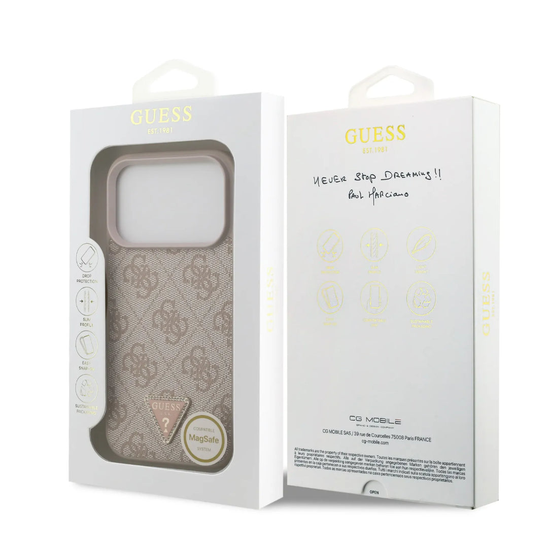 Guess MagSafe 4G PU Leather Case With Triangle Logo