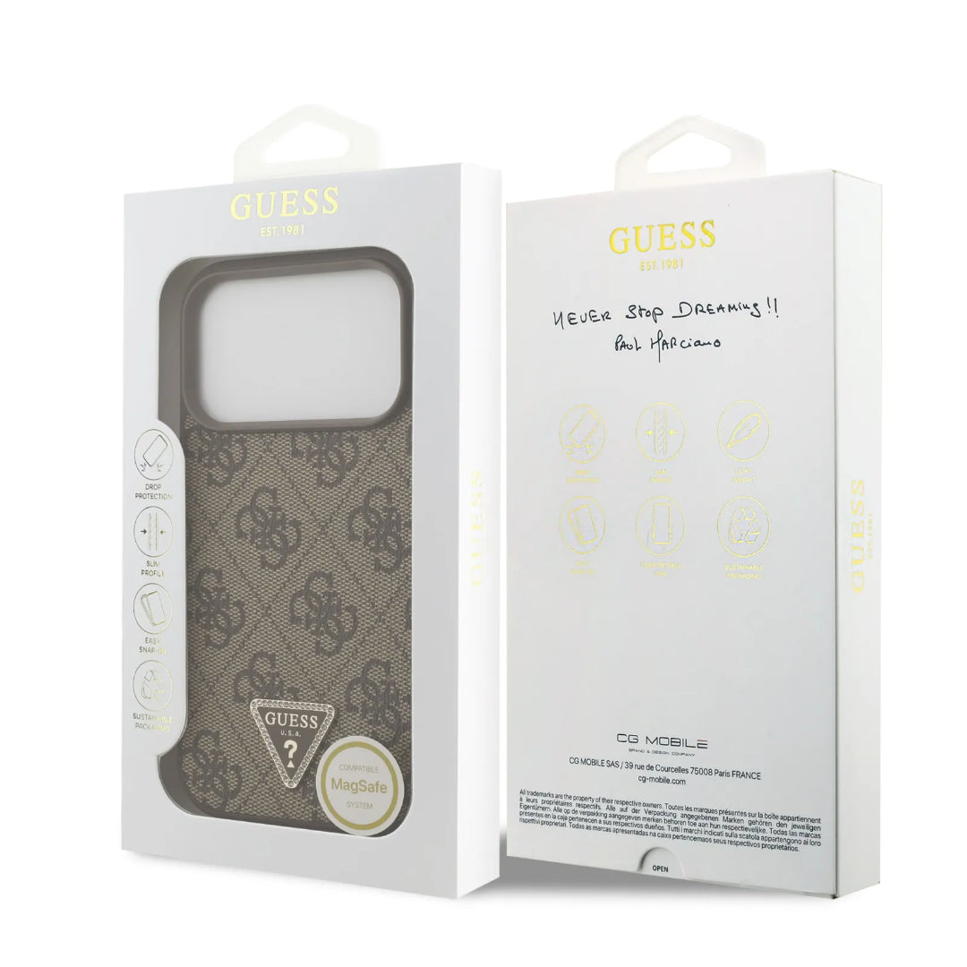 Guess MagSafe 4G PU Leather Case With Triangle Logo