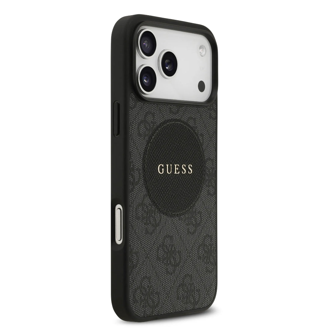 Guess MagSafe 4G PU Leather Case With Round Patch & Classic Logo