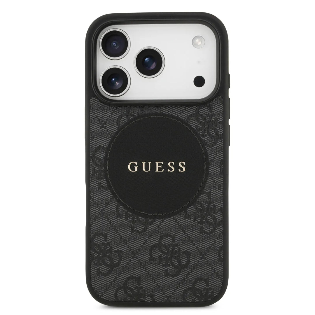 Guess MagSafe 4G PU Leather Case With Round Patch & Classic Logo