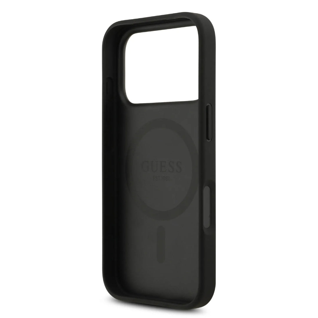 Guess MagSafe 4G PU Leather Case With Round Patch & Classic Logo