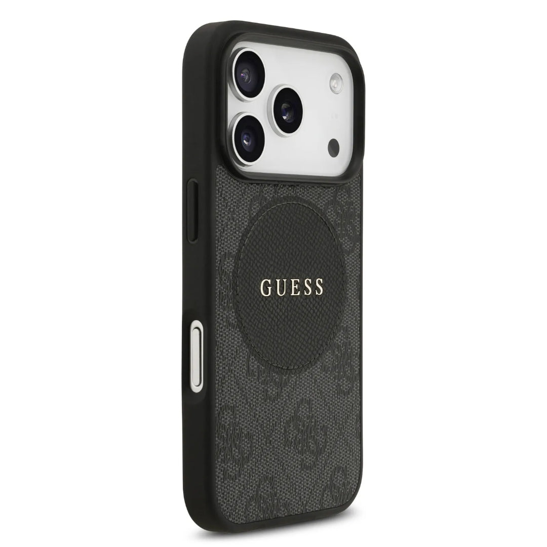 Guess MagSafe 4G PU Leather Case With Round Patch & Classic Logo