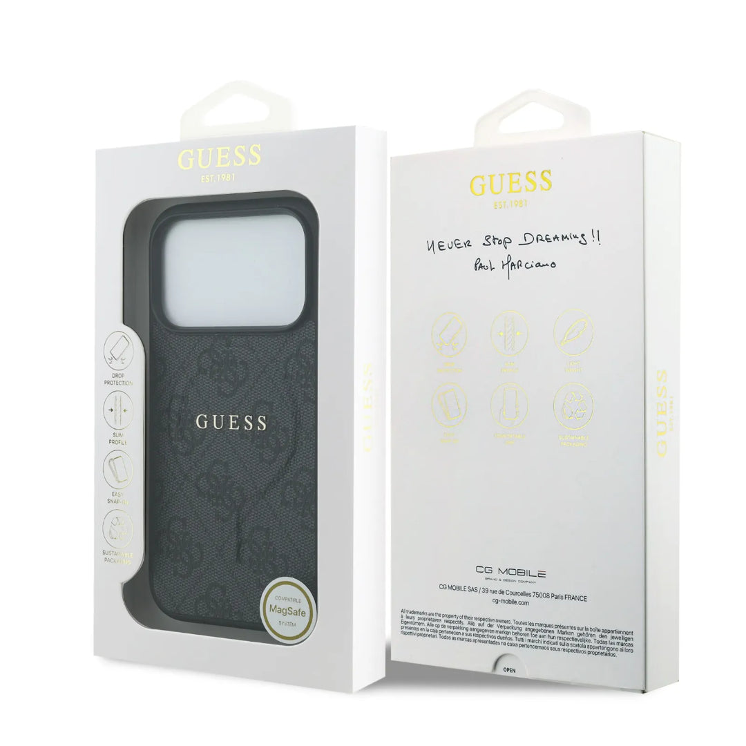 Guess MagSafe PU Leather Case With Big 4G & Classic Logo