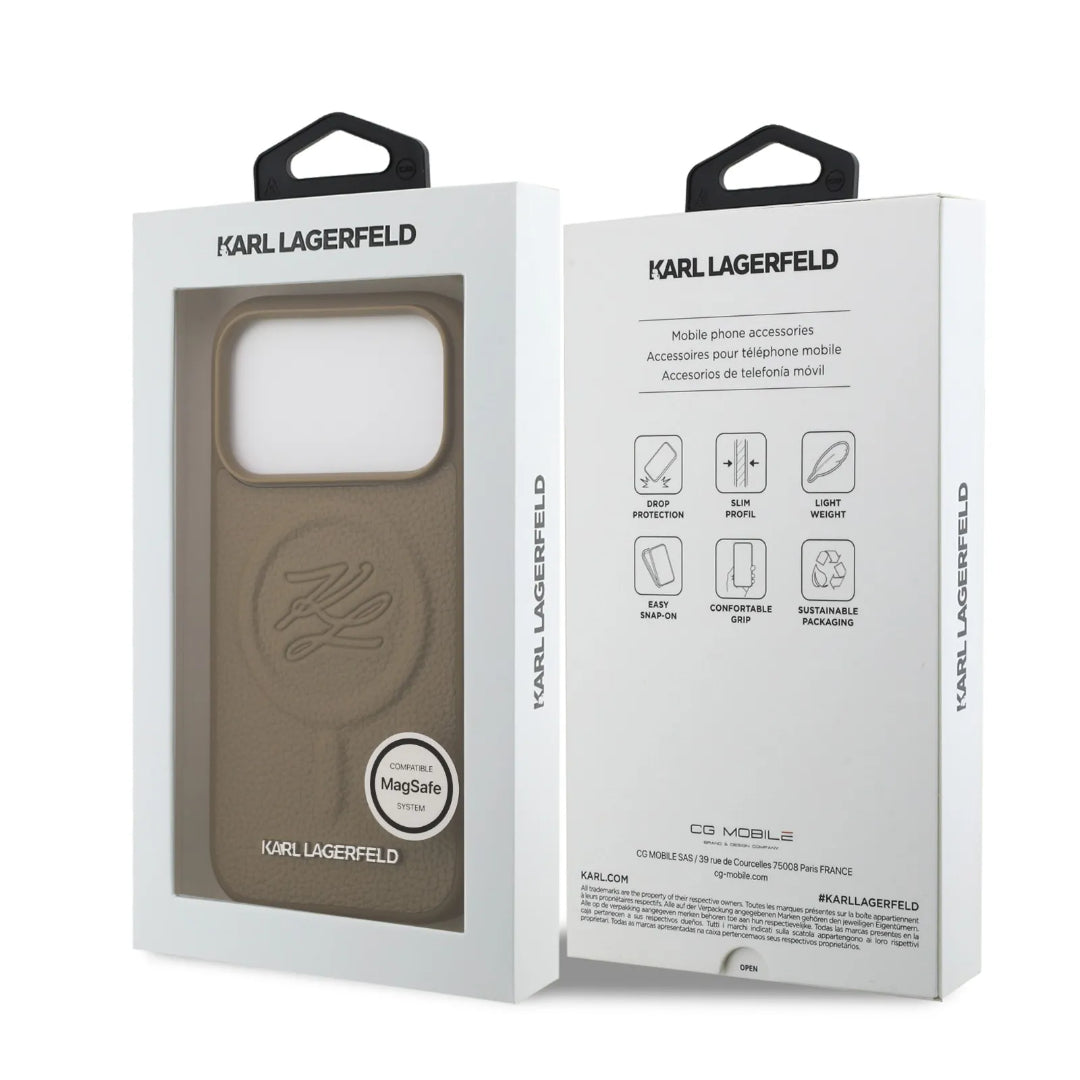 Karl Lagerfeld MagSafe Full Wrapped PU Leather Case With Karl Grain