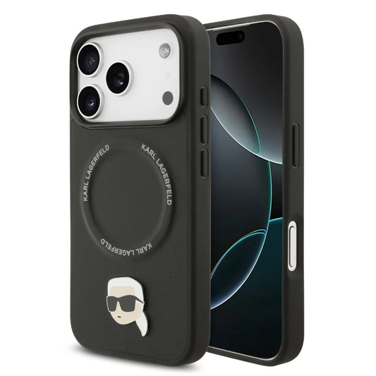 Karl Lagerfeld PU Leather Case With Karl Head Pins