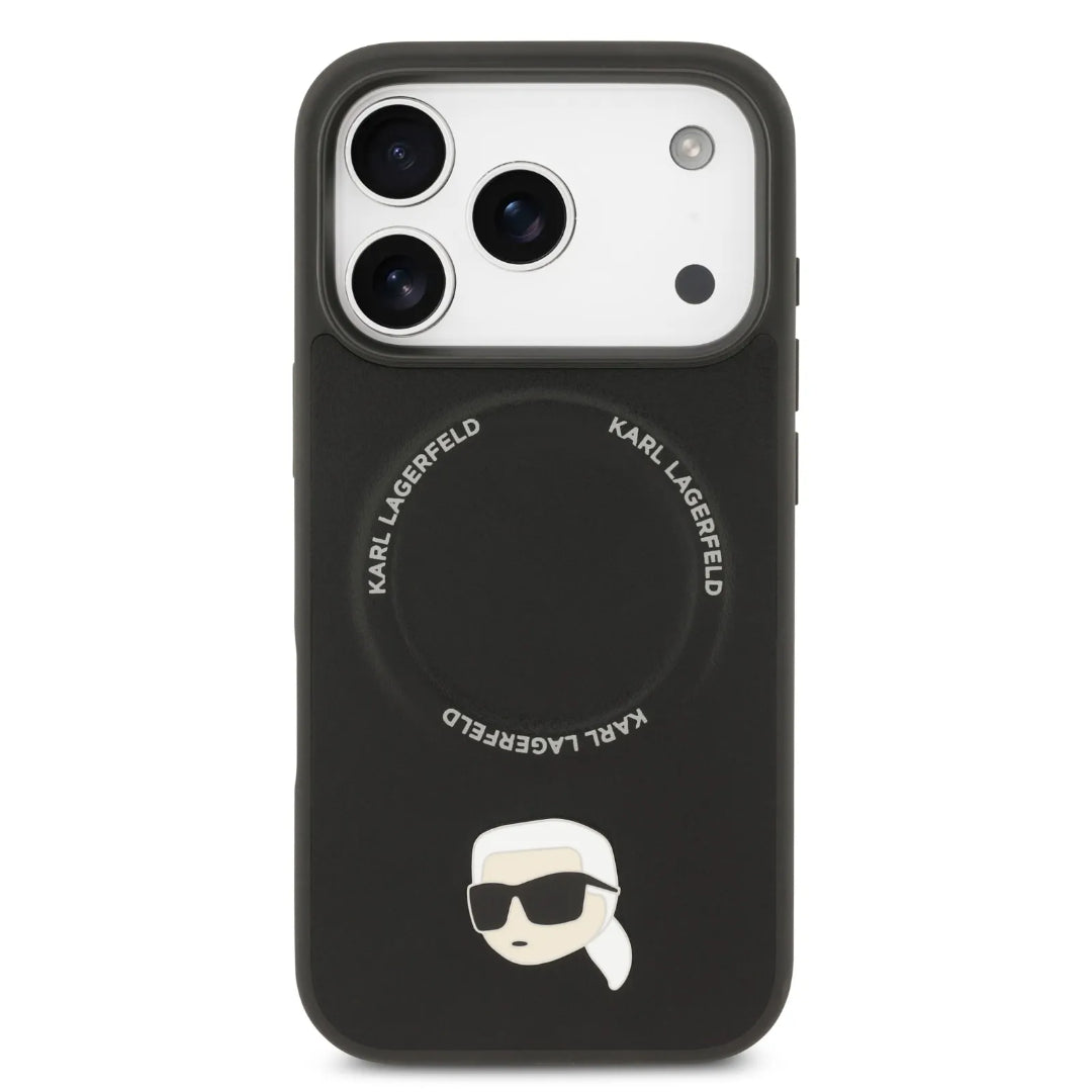 Karl Lagerfeld PU Leather Case With Karl Head Pins