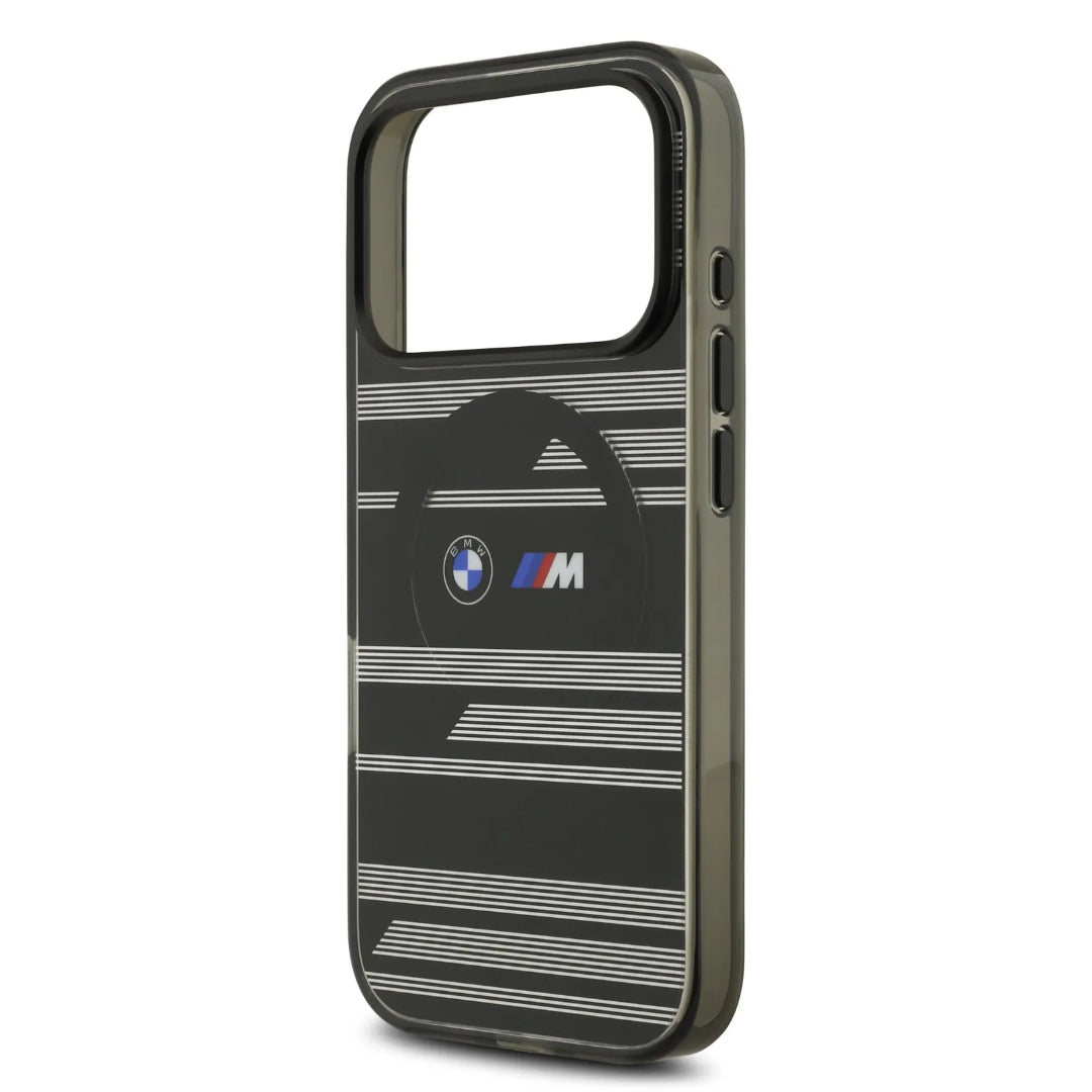 BMW MagSafe Transparent IML Case With Metal Buttons & Line Designs