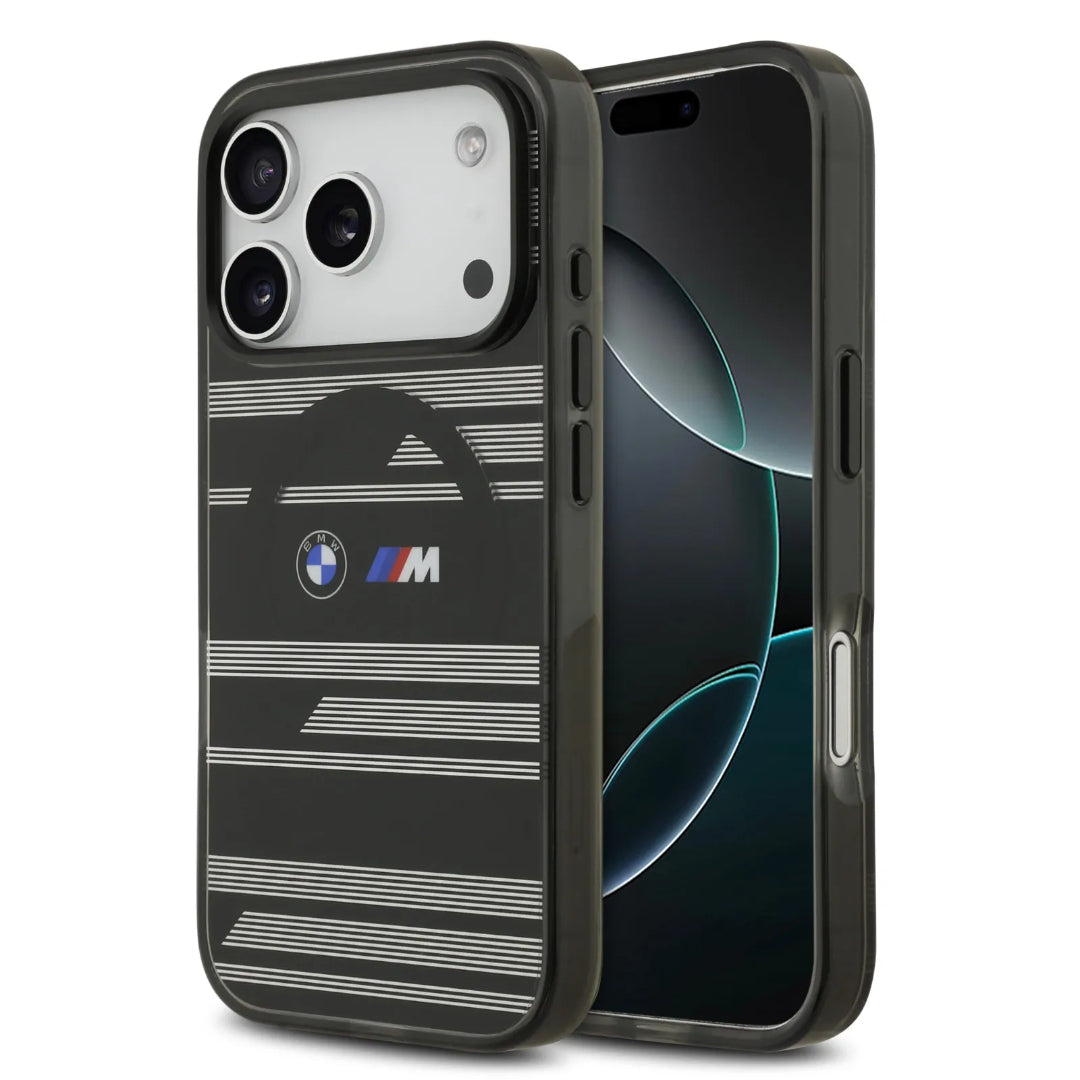 BMW MagSafe Transparent IML Case With Metal Buttons & Line Designs