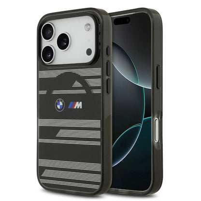 BMW MagSafe Transparent IML Case With Metal Buttons & Line Designs