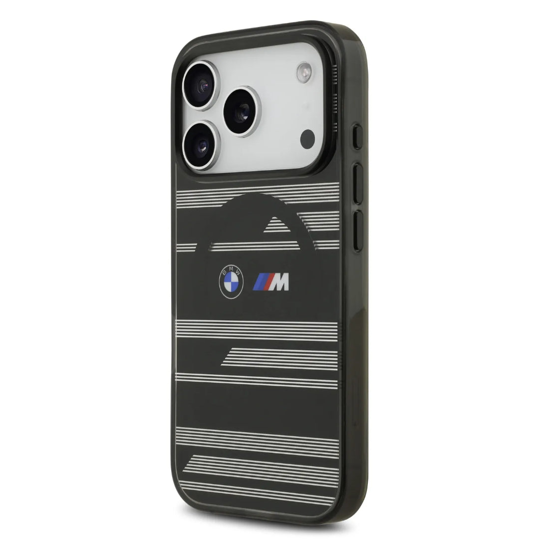 BMW MagSafe Transparent IML Case With Metal Buttons & Line Designs