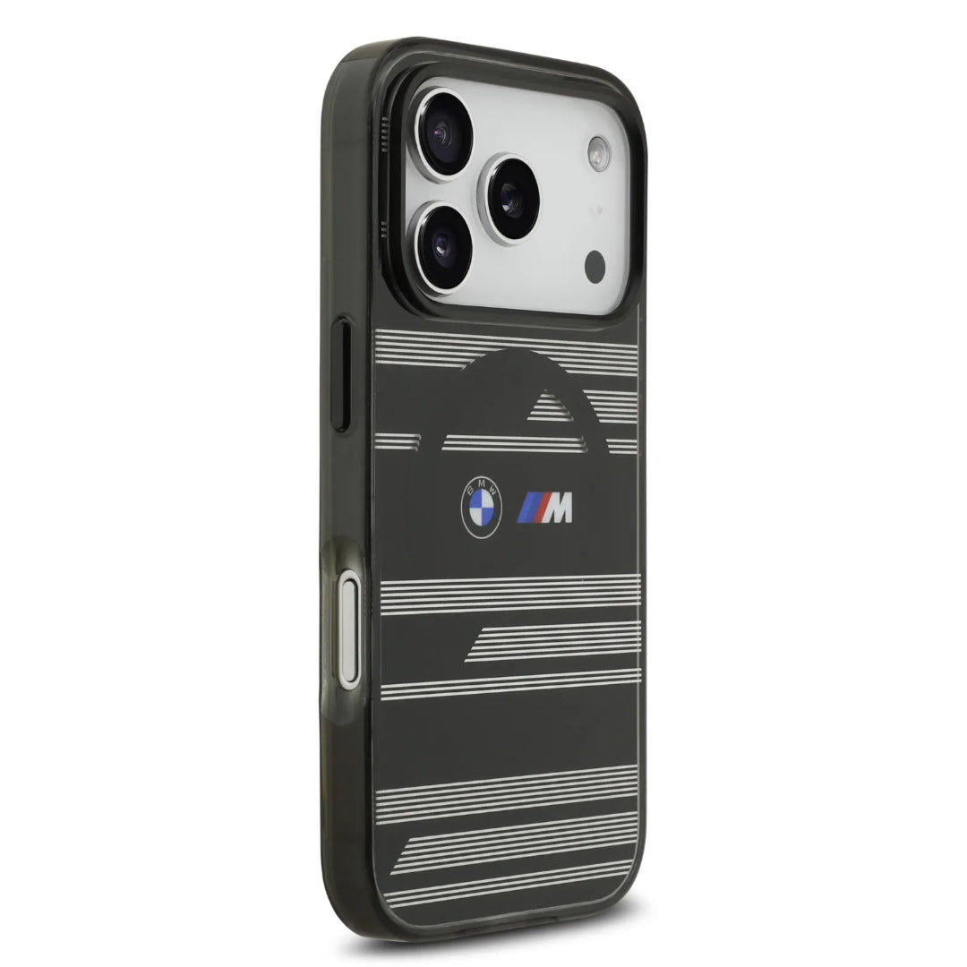 BMW MagSafe Transparent IML Case With Metal Buttons & Line Designs