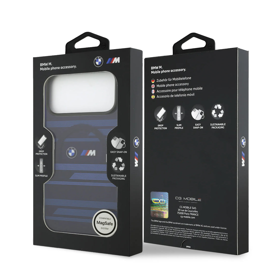 BMW MagSafe Transparent IML Case With Metal Buttons & Line Designs