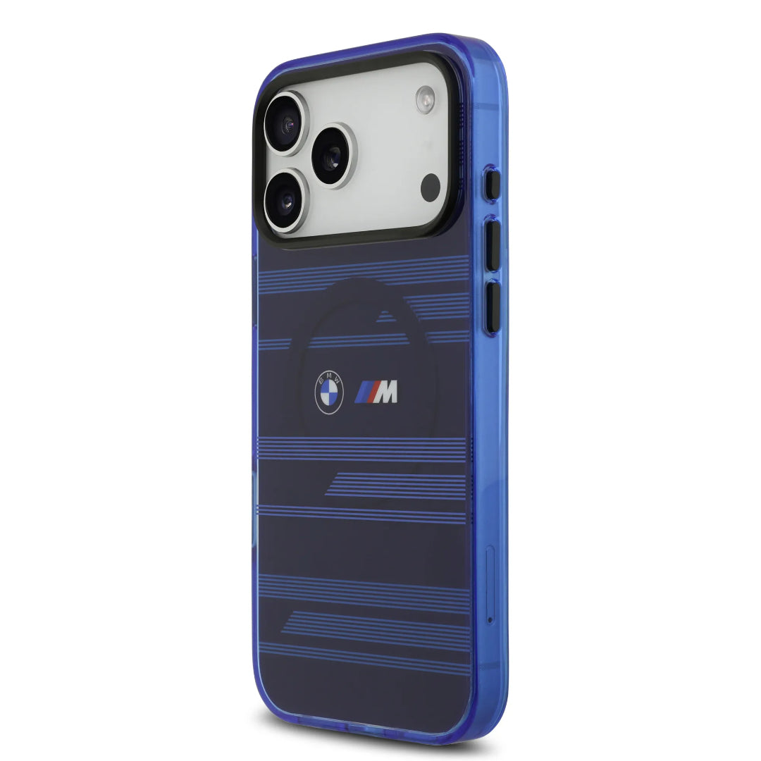 BMW MagSafe Transparent IML Case With Metal Buttons & Line Designs