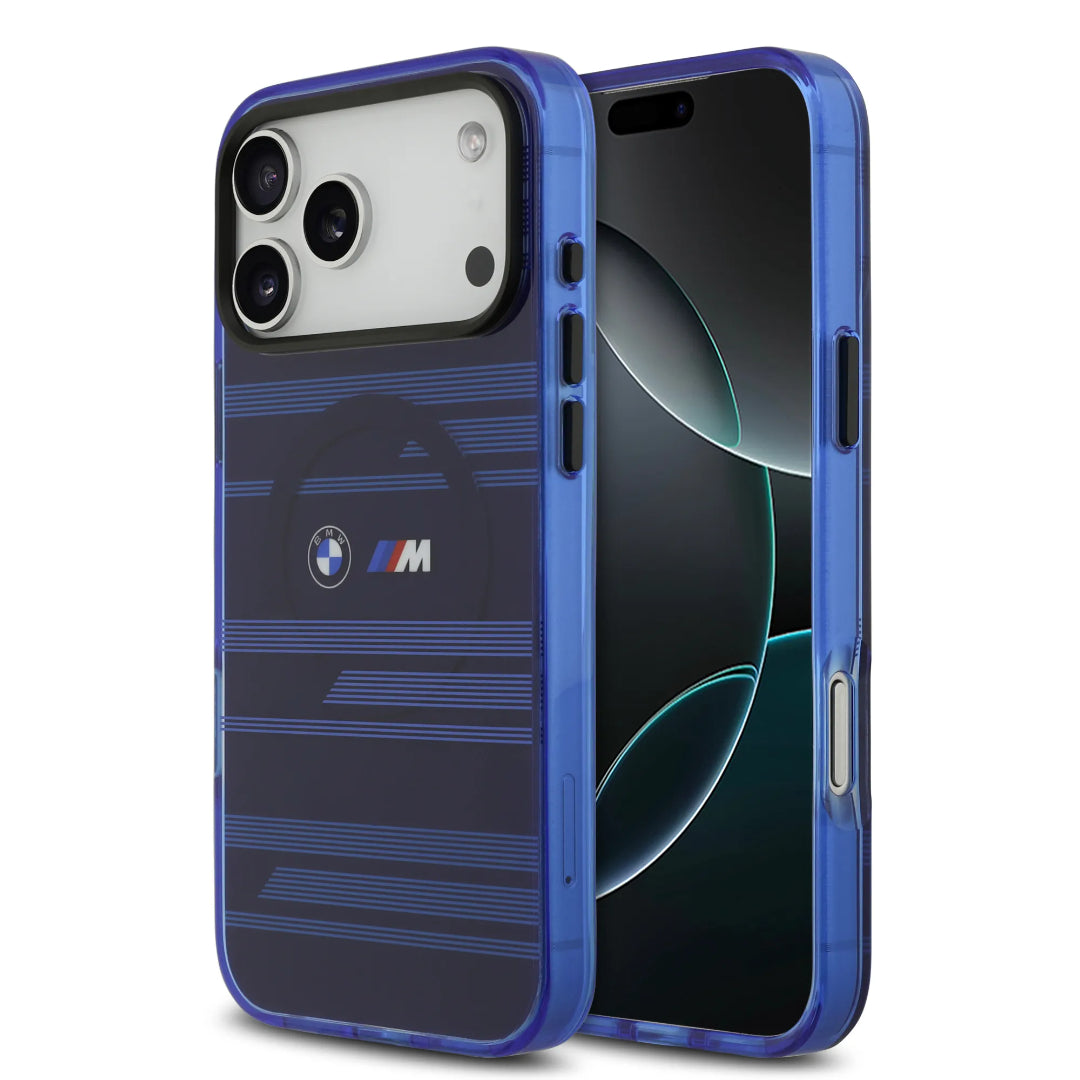 BMW MagSafe Transparent IML Case With Metal Buttons & Line Designs