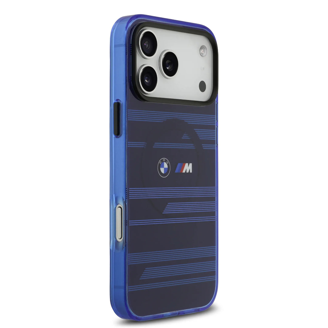 BMW MagSafe Transparent IML Case With Metal Buttons & Line Designs