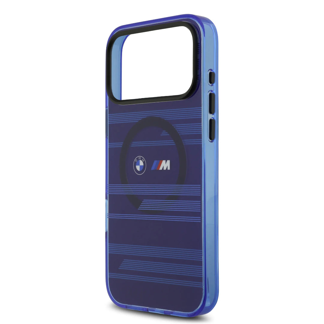 BMW MagSafe Transparent IML Case With Metal Buttons & Line Designs