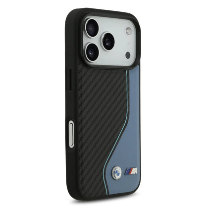 BMW PU Leather & Carbon Case With Colored Line Stitch