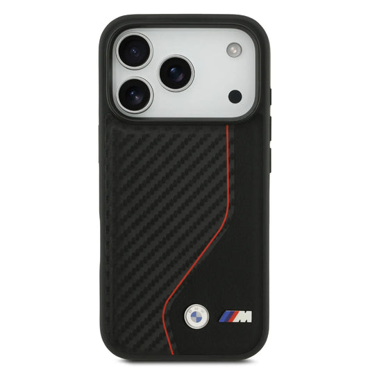 BMW PU Leather & Carbon Case With Colored Line Stitch