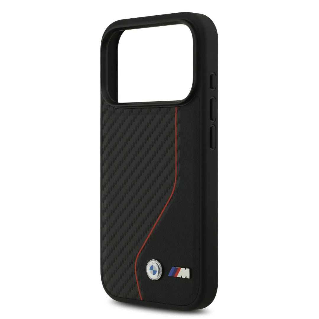 BMW PU Leather & Carbon Case With Colored Line Stitch
