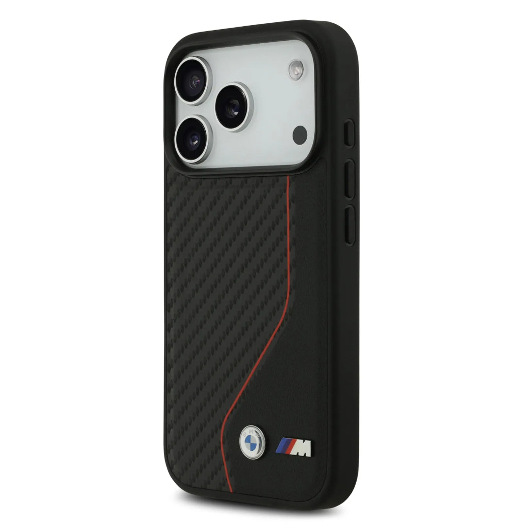 BMW PU Leather & Carbon Case With Colored Line Stitch