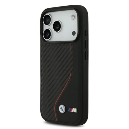 BMW PU Leather & Carbon Case With Colored Line Stitch