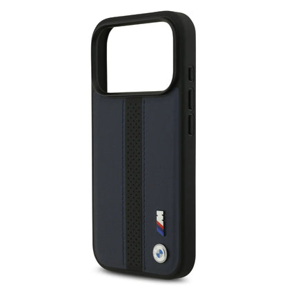 BMW PU Leather Case With Perforated Stripes & Metal Logos