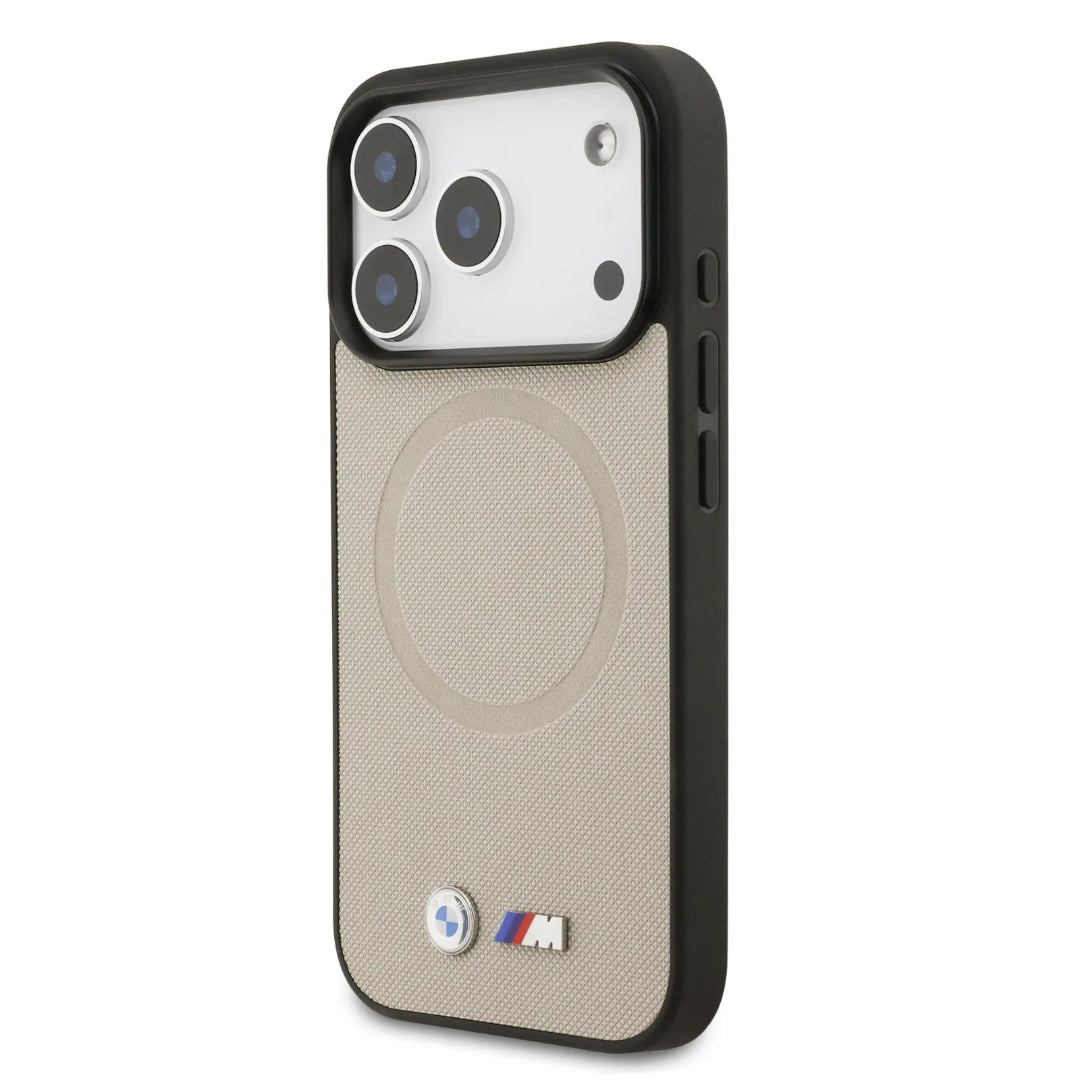 BMW MagSafe Full Wrapped Leather Case With Metal Logos