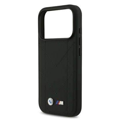 BMW MagSafe PU Quilted Leather Case With Metal Logo