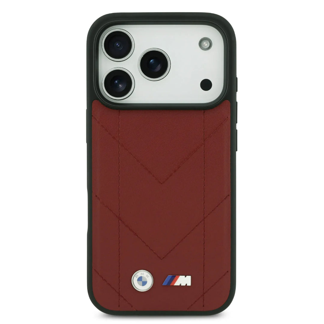 BMW MagSafe PU Quilted Leather Case With Metal Logo