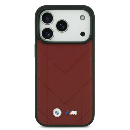 BMW MagSafe PU Quilted Leather Case With Metal Logo