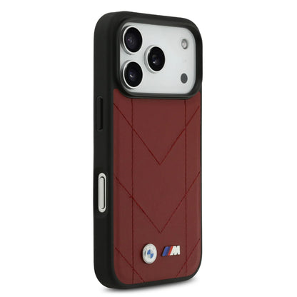 BMW MagSafe PU Quilted Leather Case With Metal Logo