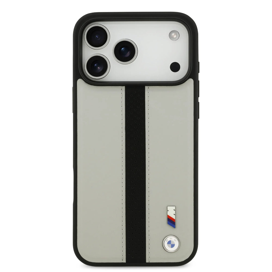 BMW PU Leather Case With Perforated Stripes & Metal Logos