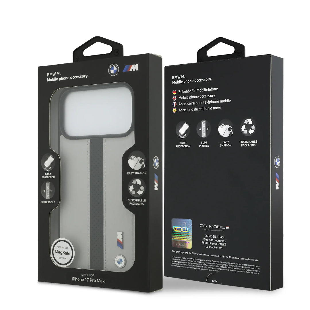 BMW PU Leather Case With Perforated Stripes & Metal Logos