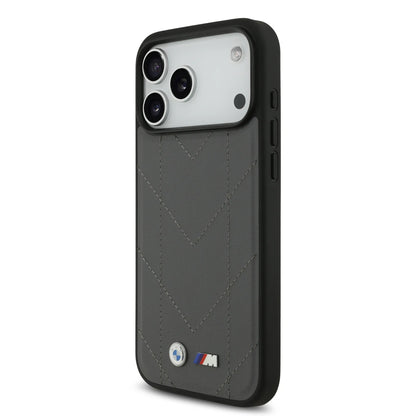 BMW MagSafe PU Quilted Leather Case With Metal Logo