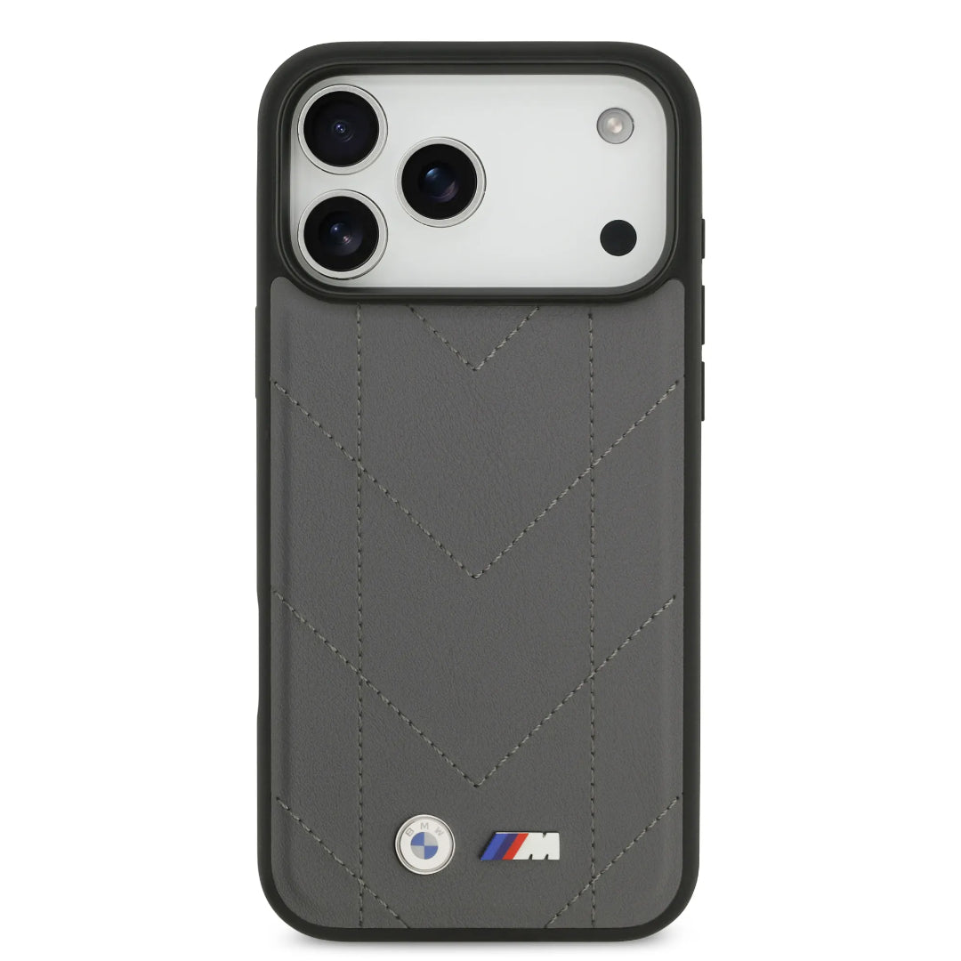 BMW MagSafe PU Quilted Leather Case With Metal Logo