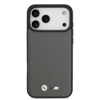 BMW MagSafe PU Quilted Leather Case With Metal Logo