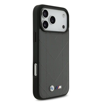 BMW MagSafe PU Quilted Leather Case With Metal Logo