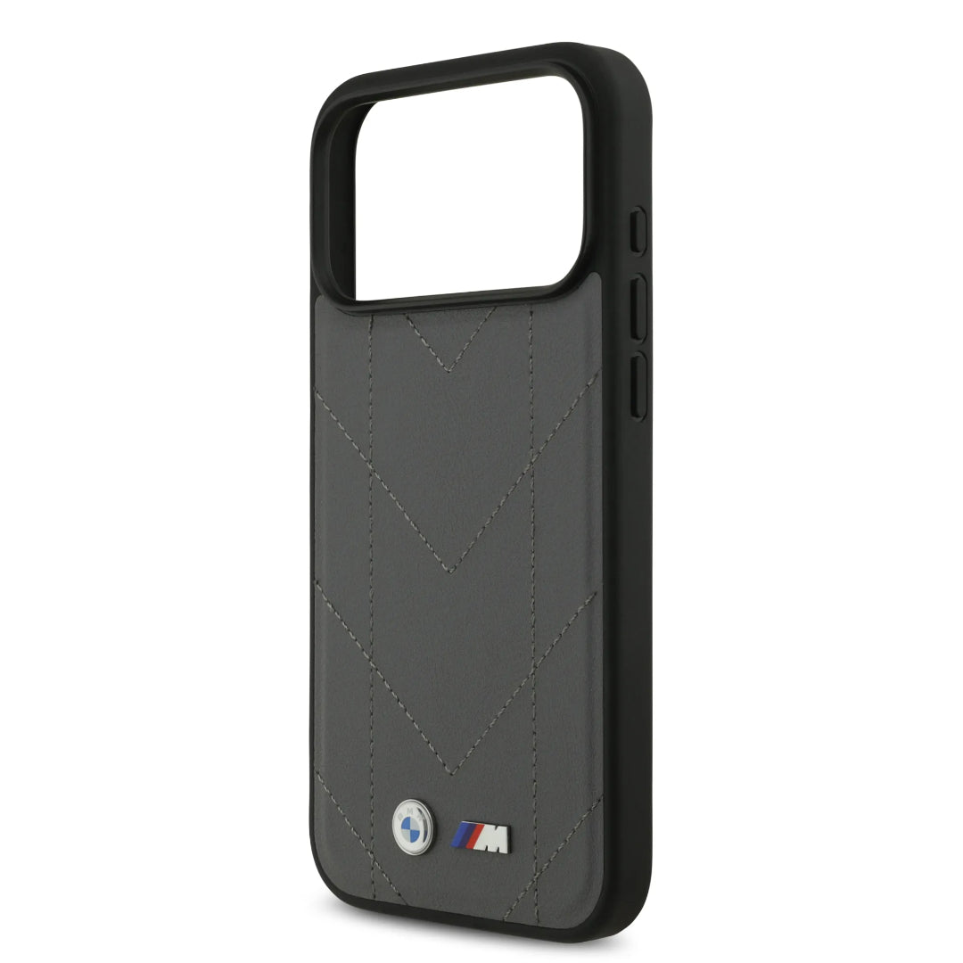 BMW MagSafe PU Quilted Leather Case With Metal Logo