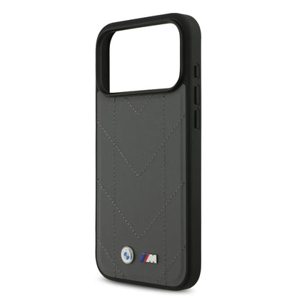 BMW MagSafe PU Quilted Leather Case With Metal Logo