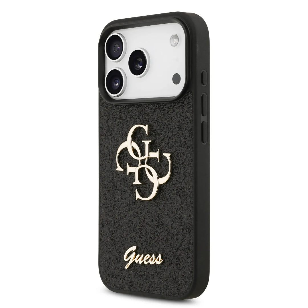 Guess PU Glitter Case With Big 4G Metal Logo