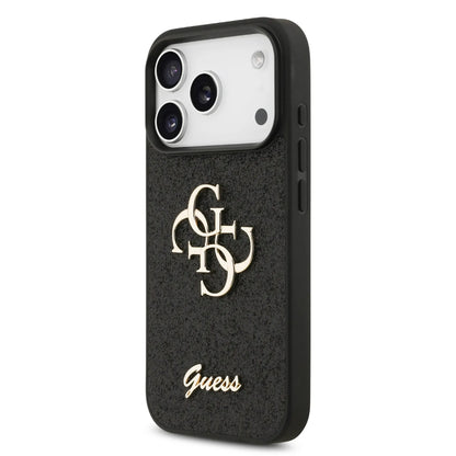 Guess PU Glitter Case With Big 4G Metal Logo